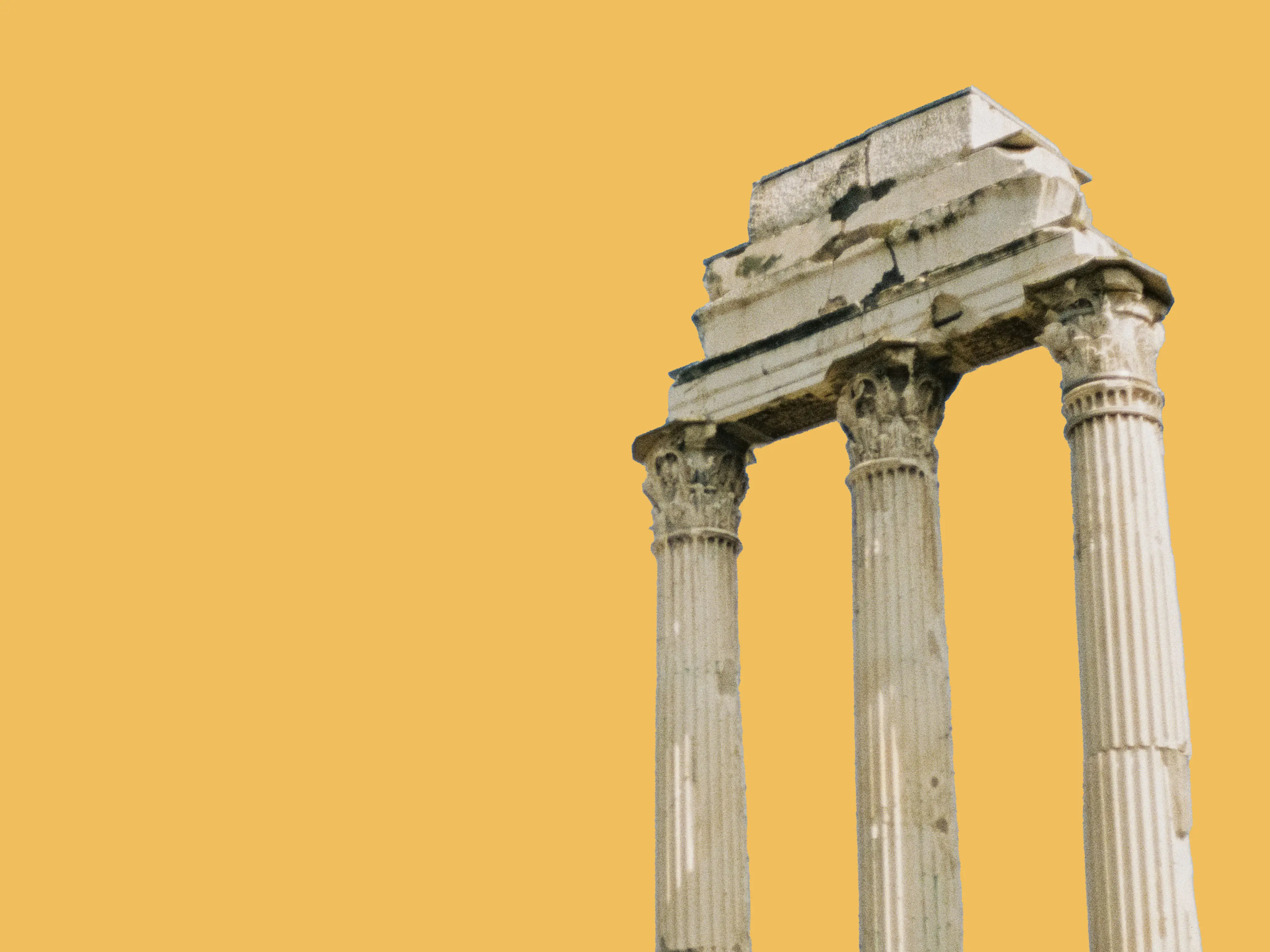 Realistic Image of a Roman Artifact in front of a Yellow Background